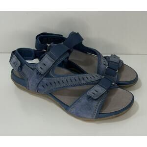 EARTH Cobalt Sand Blue Nevis Casual Slingback Sandals Adjustable Womens 9M